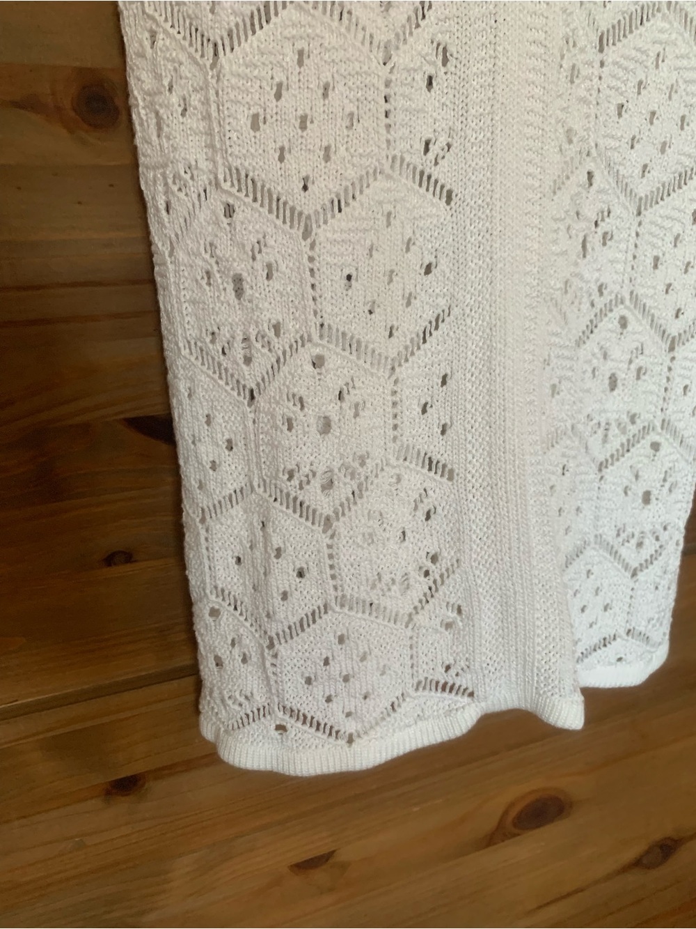 White Crochet Dress with Spaghetti Straps by Everyday Sunday L - Picture 3 of 10